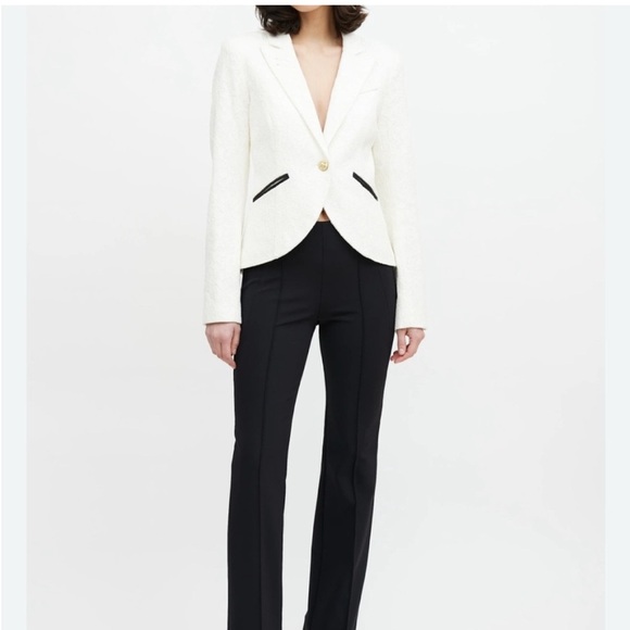 Smythe Corded Lace Cutaway Blazer in Off White Size 8 - Picture 1 of 10